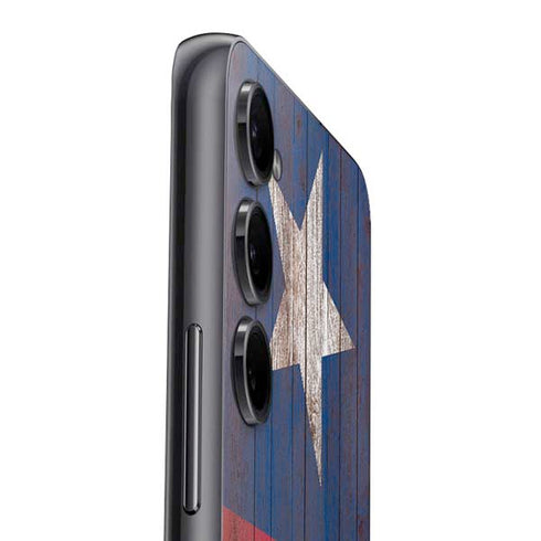 Texas Flag Dark Wood Galaxy A54 5G Skin