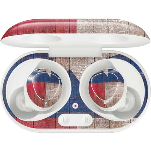 Texas Flag Dark Wood Galaxy Buds Plus Skin