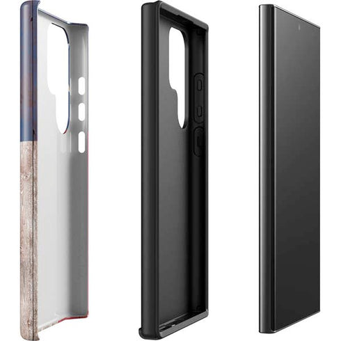 Texas Flag Dark Wood Galaxy S23 Ultra Pro Case