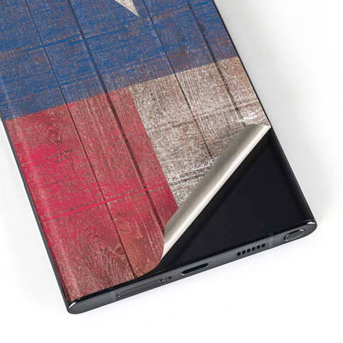 Texas Flag Dark Wood Galaxy Skins