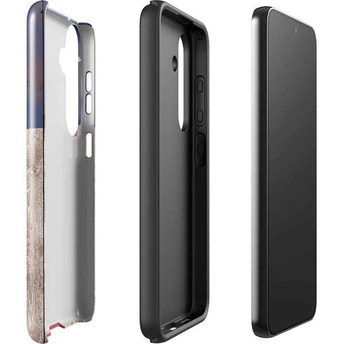 Texas Flag Dark Wood Galaxy S25 Plus Impact Case