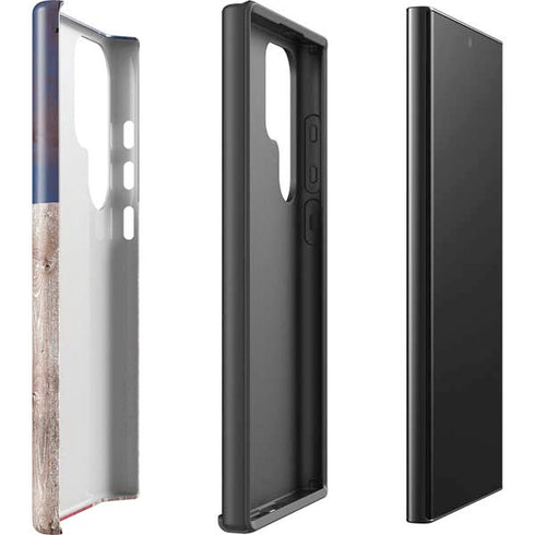 Texas Flag Dark Wood Galaxy S25 Ultra Impact Case