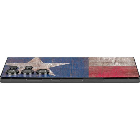 Texas Flag Dark Wood Galaxy S25 Ultra Skin