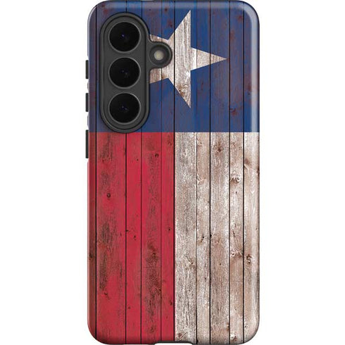 Texas Flag Dark Wood Galaxy S26 Impact Case