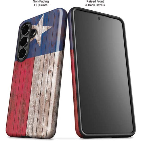 Texas Flag Dark Wood Galaxy S26 Impact Case