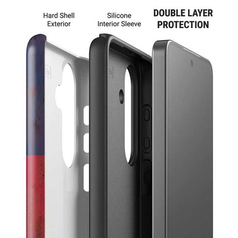 Texas Flag Dark Wood Galaxy S26 Plus Impact Case