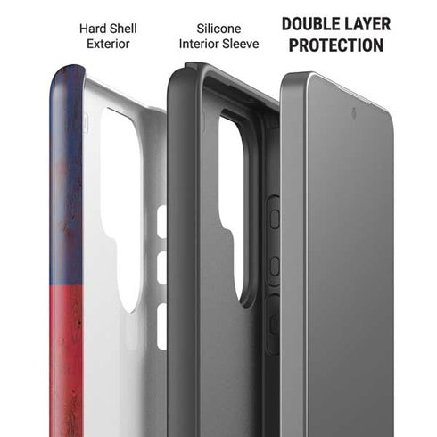 Texas Flag Dark Wood Galaxy S26 Ultra Impact Case