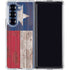 Texas Flag Dark Wood Galaxy Z Fold6 Clear Case