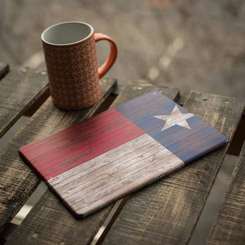 Texas Flag Dark Wood iPad Skins