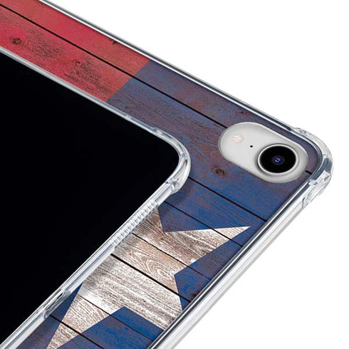 Texas Flag Dark Wood iPad 11th Gen (2025) Clear Case