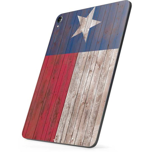 Texas Flag Dark Wood Apple iPad Pro Skin