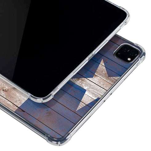 Texas Flag Dark Wood iPad Pro 11in (2024) Clear Case