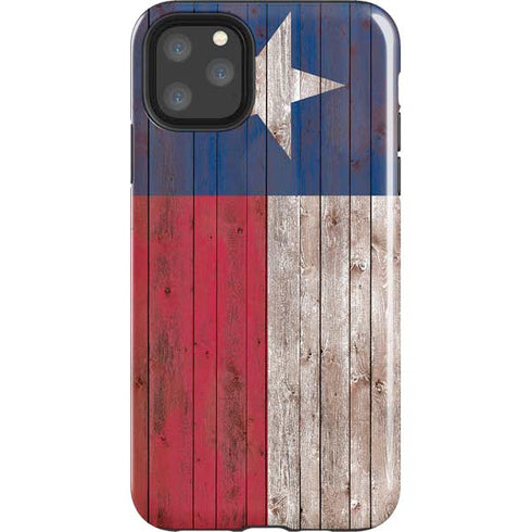 Texas Flag Dark Wood iPhone Cases