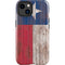 Texas Flag Dark Wood iPhone 15 Impact Case