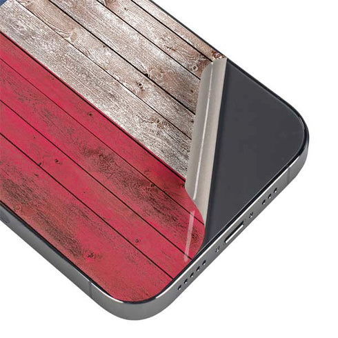 Texas Flag Dark Wood iPhone 15 Pro Max Skin