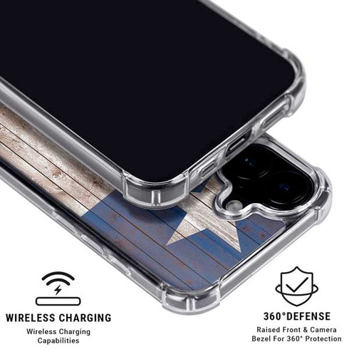 Texas Flag Dark Wood iPhone 16 MagSafe Case