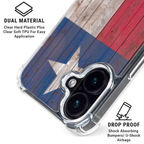 Texas Flag Dark Wood iPhone 16 MagSafe Case