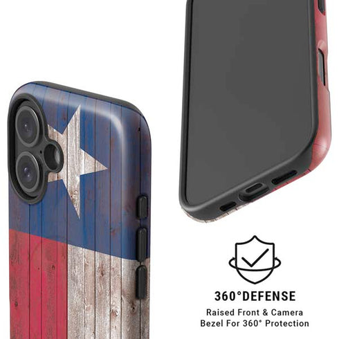 Texas Flag Dark Wood iPhone 16 Magsafe Impact Case