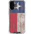 Texas Flag Dark Wood iPhone 16 Plus Clear Case