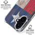 Texas Flag Dark Wood iPhone 16 Plus Clear Case