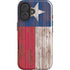 Texas Flag Dark Wood iPhone 16 Plus Impact Case