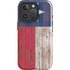 Texas Flag Dark Wood iPhone 16 Pro Impact Case