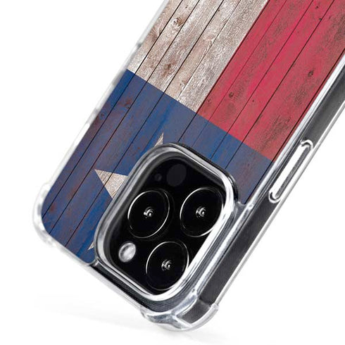 Texas Flag Dark Wood iPhone 16 Pro MagSafe Case