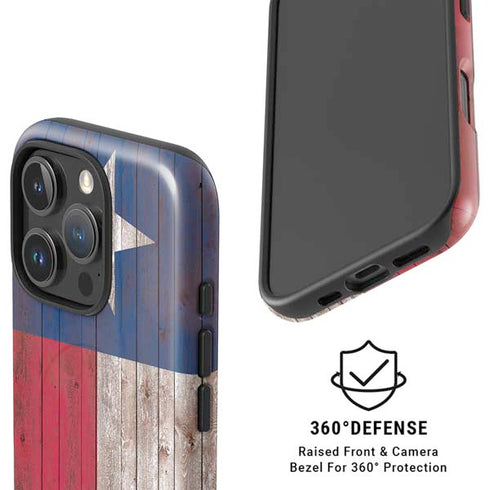 Texas Flag Dark Wood iPhone 16 Pro Magsafe Impact Case