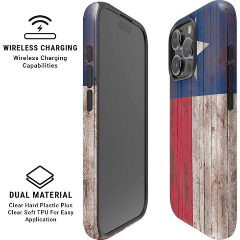 Texas Flag Dark Wood iPhone 16 Pro Magsafe Impact Case