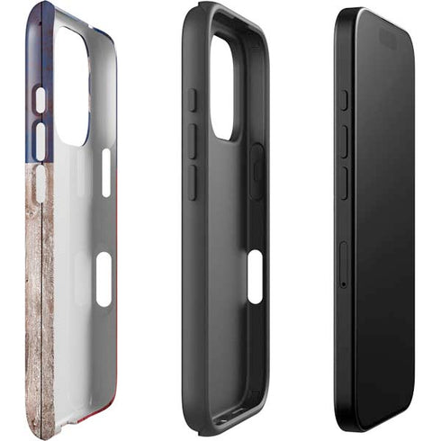 Texas Flag Dark Wood iPhone 16 Pro Max Impact Case