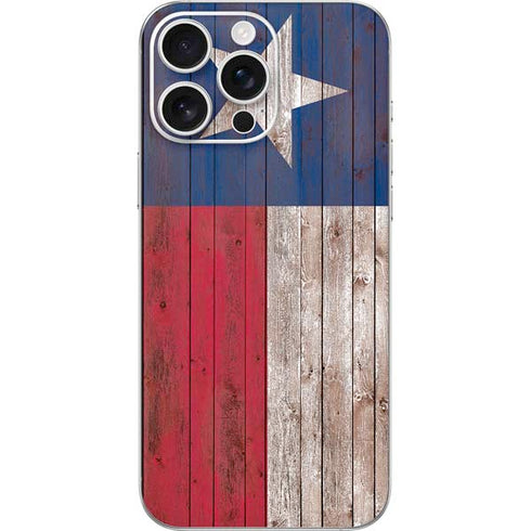 Texas Flag Dark Wood iPhone 16 Pro Max Skin