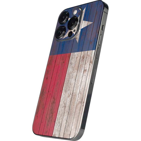Texas Flag Dark Wood iPhone 16 Pro Max Skin