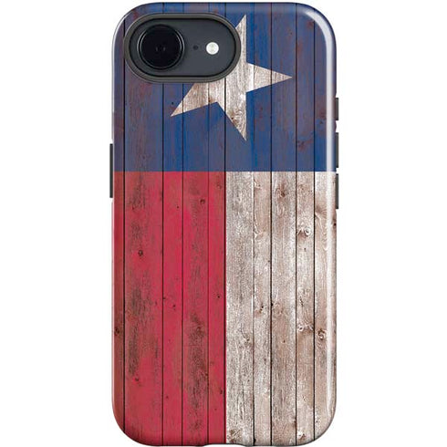 Texas Flag Dark Wood iPhone 16e Impact Case