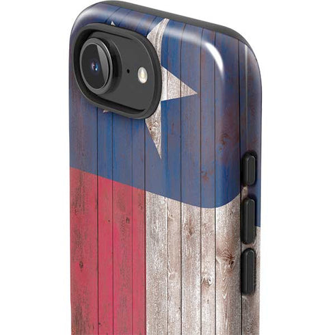 Texas Flag Dark Wood iPhone 16e Impact Case