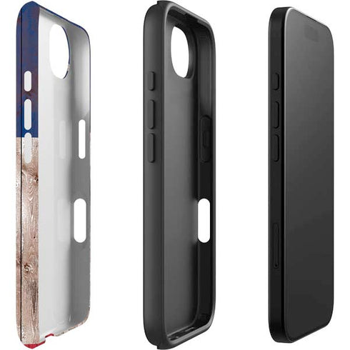 Texas Flag Dark Wood iPhone 16e Impact Case