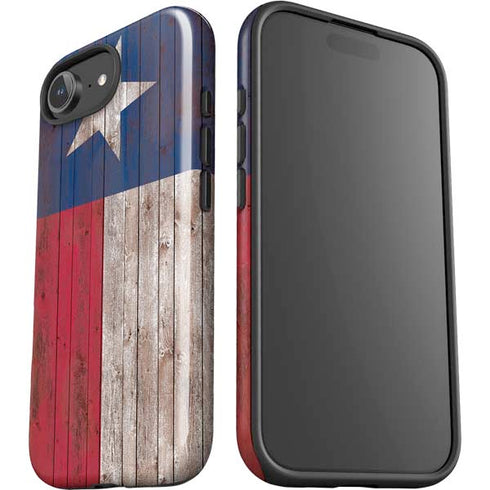 Texas Flag Dark Wood iPhone 16e Impact Case
