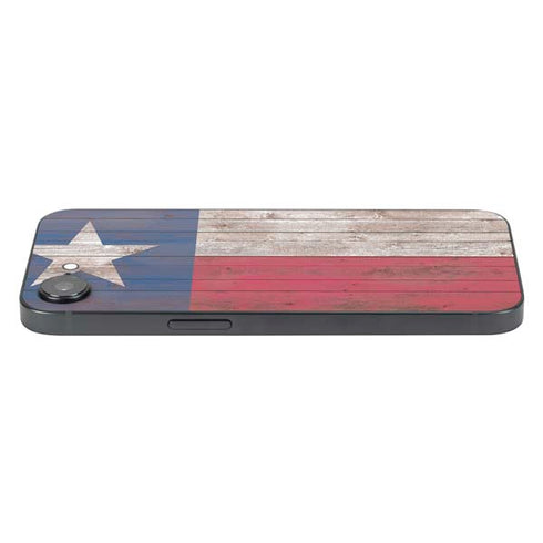 Texas Flag Dark Wood iPhone 16e Skin