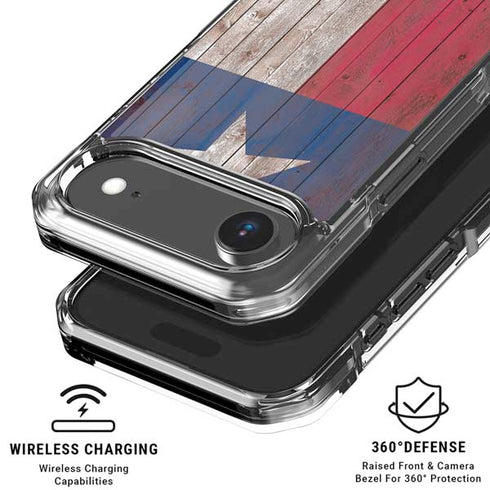 Texas Flag Dark Wood iPhone 17 Air Clear Case