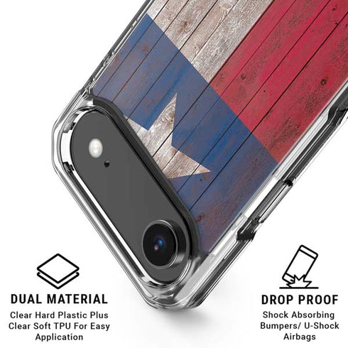 Texas Flag Dark Wood iPhone 17 Air Clear Case