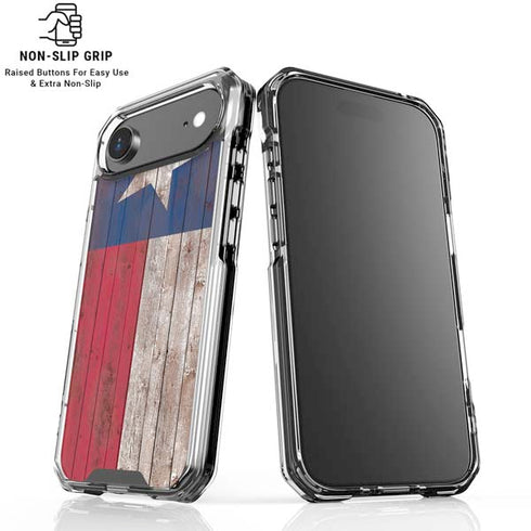 Texas Flag Dark Wood iPhone 17 Air Clear Case