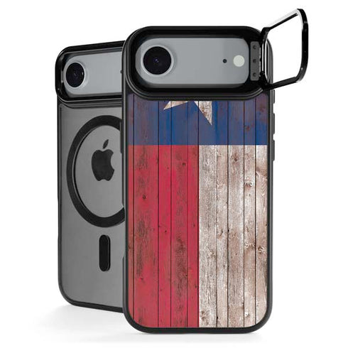 Texas Flag Dark Wood iPhone 17 Air Kickstand Case