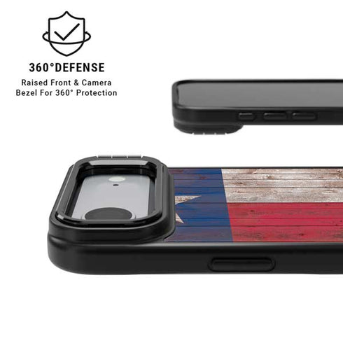 Texas Flag Dark Wood iPhone 17 Air Kickstand Case