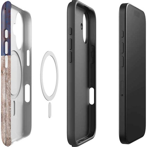 Texas Flag Dark Wood iPhone 17 Magsafe Impact Case