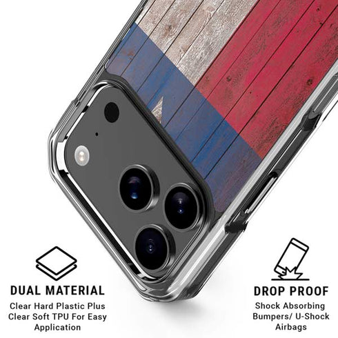 Texas Flag Dark Wood iPhone 17 Pro MagSafe Case