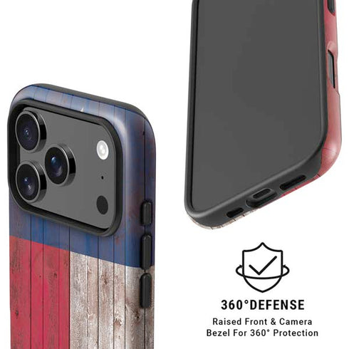 Texas Flag Dark Wood iPhone 17 Pro Magsafe Impact Case
