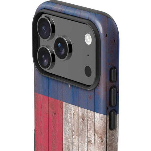 Texas Flag Dark Wood iPhone 17 Pro Max Impact Case