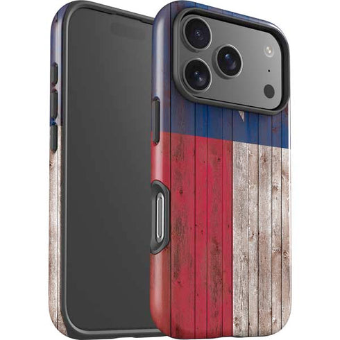 Texas Flag Dark Wood iPhone 17 Pro Max Impact Case