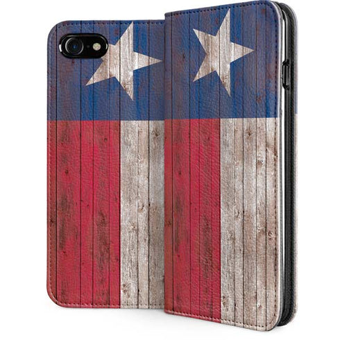 Texas Flag Dark Wood iPhone Cases