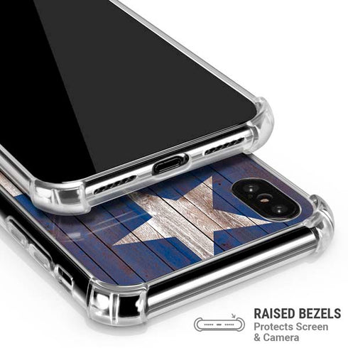 Texas Flag Dark Wood iPhone X/XS Clear Case