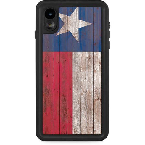 Texas Flag Dark Wood iPhone Cases